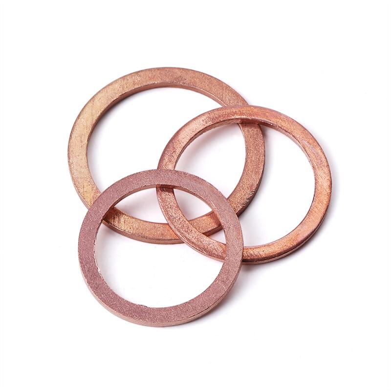 Red Copper Thick Flat Washers for Marine Instruments - Available in M5, M6, M8, M10, M12, M16, M48 Inner Diameters