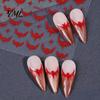 Women Nail Art Halloween Gothic Bat Stickers, Black Cat Bow Manicure Decoration Waterproof Stickers Decals, Girls Accessories for Holiday Party