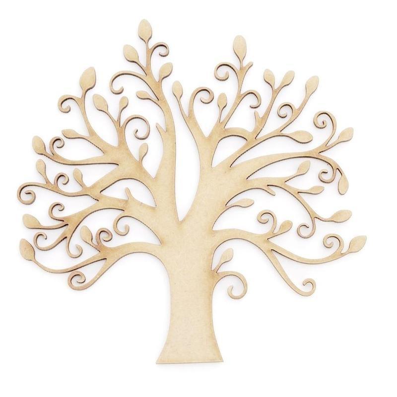 De Madera Mdf árbol forma Boda Familia Libro de visitas de 4mm