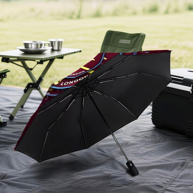 1PC West Football Printed Umbrella Folding umbrella, automatic umbrella 8-Frame for Travel, camping Fan gifts Christmas Gifts