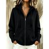 Women S Autumn Winter Hooded Zip Up Loose Knit Cardigan