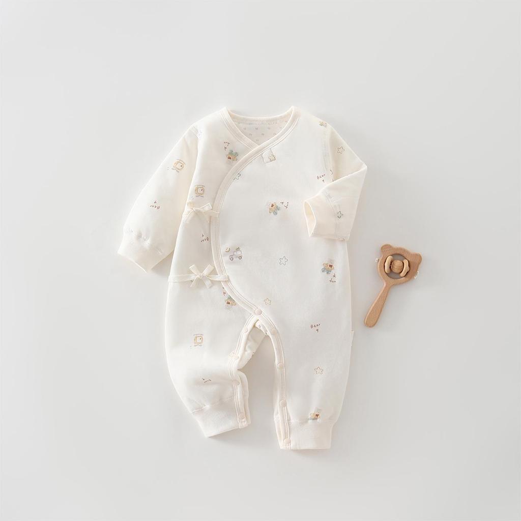 Newborn Cotton Romper & Belly Protection Suit for 0-3 Months - Butterfly Design Crawling Outfit
