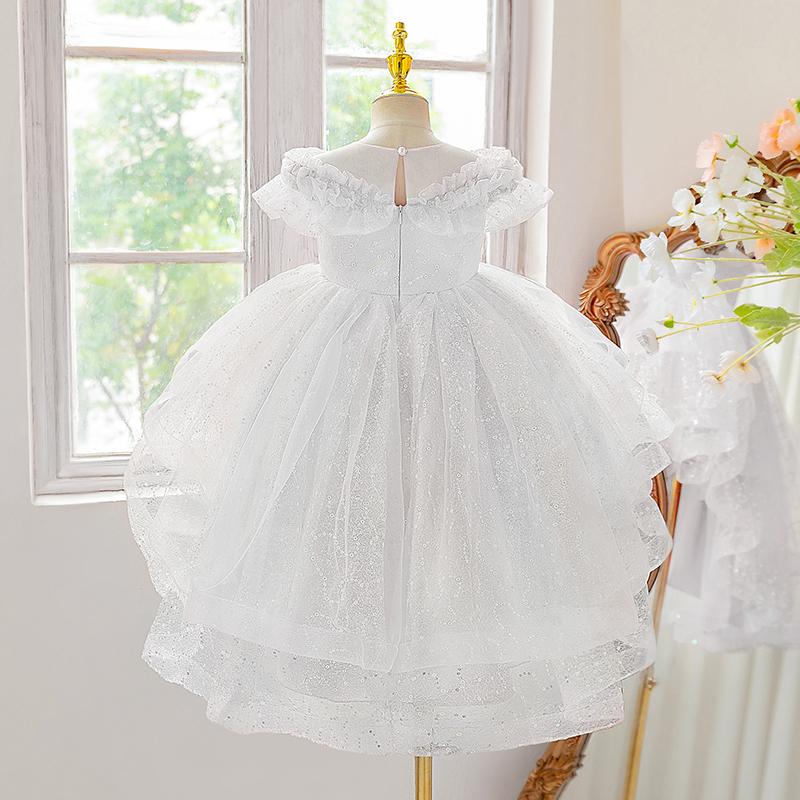 Abito da Bambina Abito Elegante di Alta Gamma Design Ricamo di Pizzo Danza sul Piano Matrimonio Damigella d'Onore