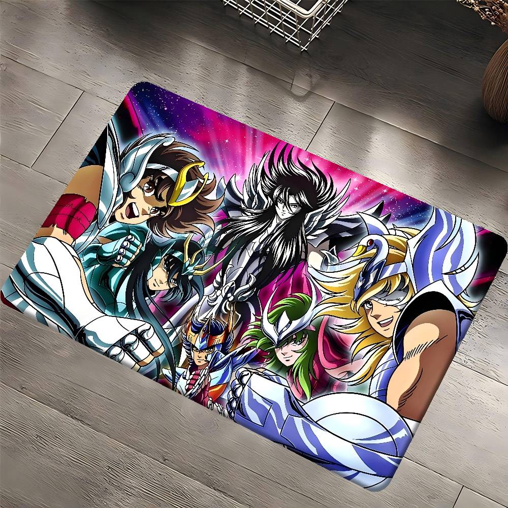Anime Knights Of The Zodiac Door Mat Washable Non-Slip Living Room Sofa Chairs Area Mat Kitchen Doormat Area Rug