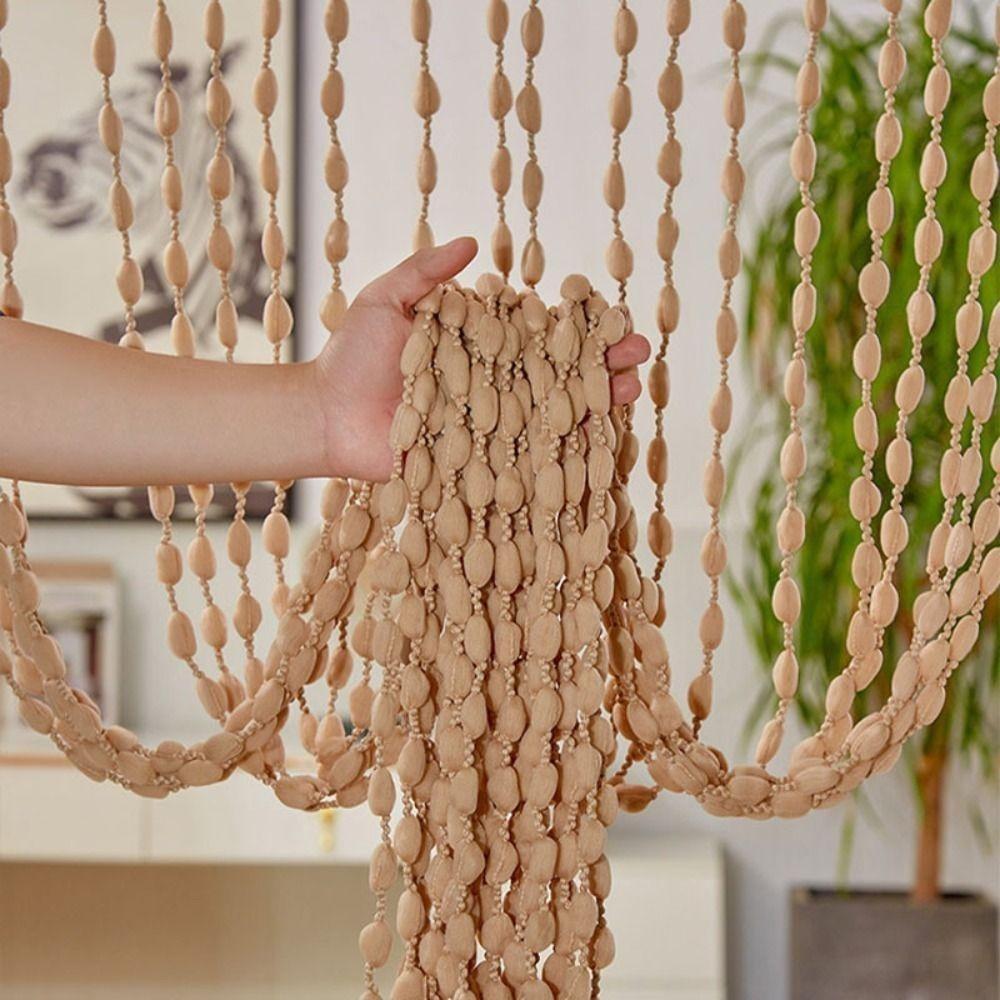 Solid Color Beaded String Curtain 100x200cm Window Wall Panel New Room Divider Tassel  Wedding