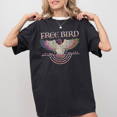 Camiseta Free Bird, Camiseta de Banda Old School, Camiseta Unisex de Música Retro y Banda de Rock