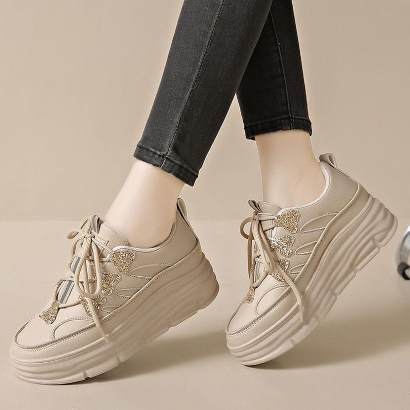 Mode Frühling Herbst Mode Pailletten High on Plateau Schuhe für Frauen 2025 Bequem und Elegant Alltagsroutine Lässige Damenschuhe