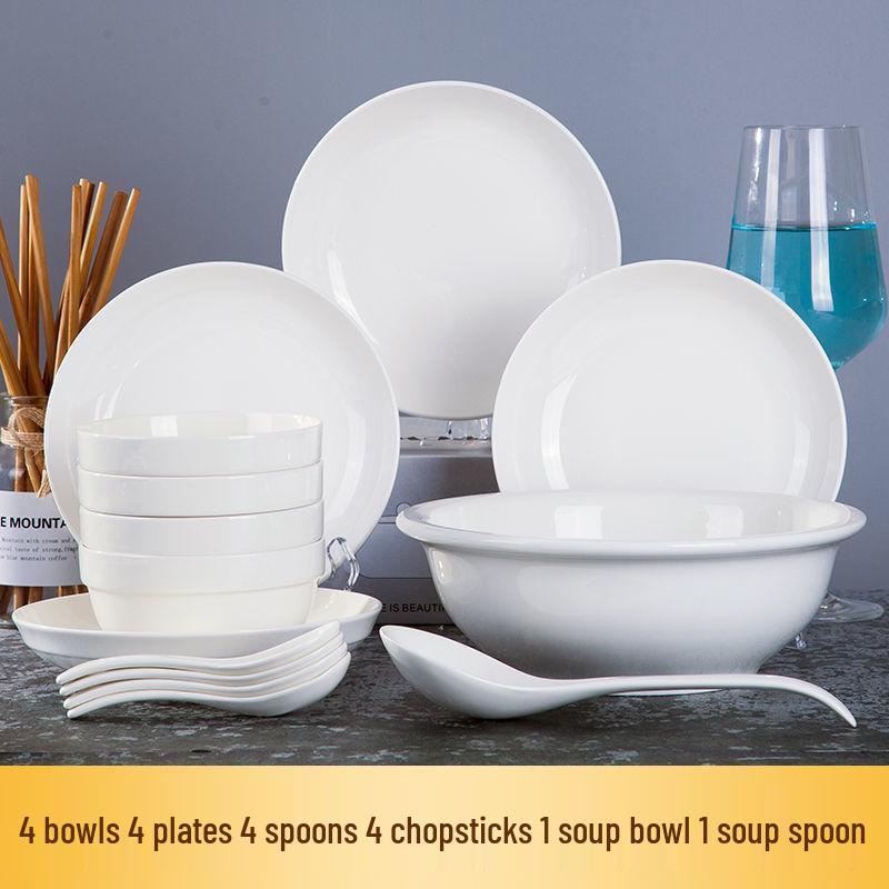 Solo Ceramic Bowl and Chopstick Set - Jingdezhen Tableware Collection 2 bowls, 2 plates, 2 chopsticks