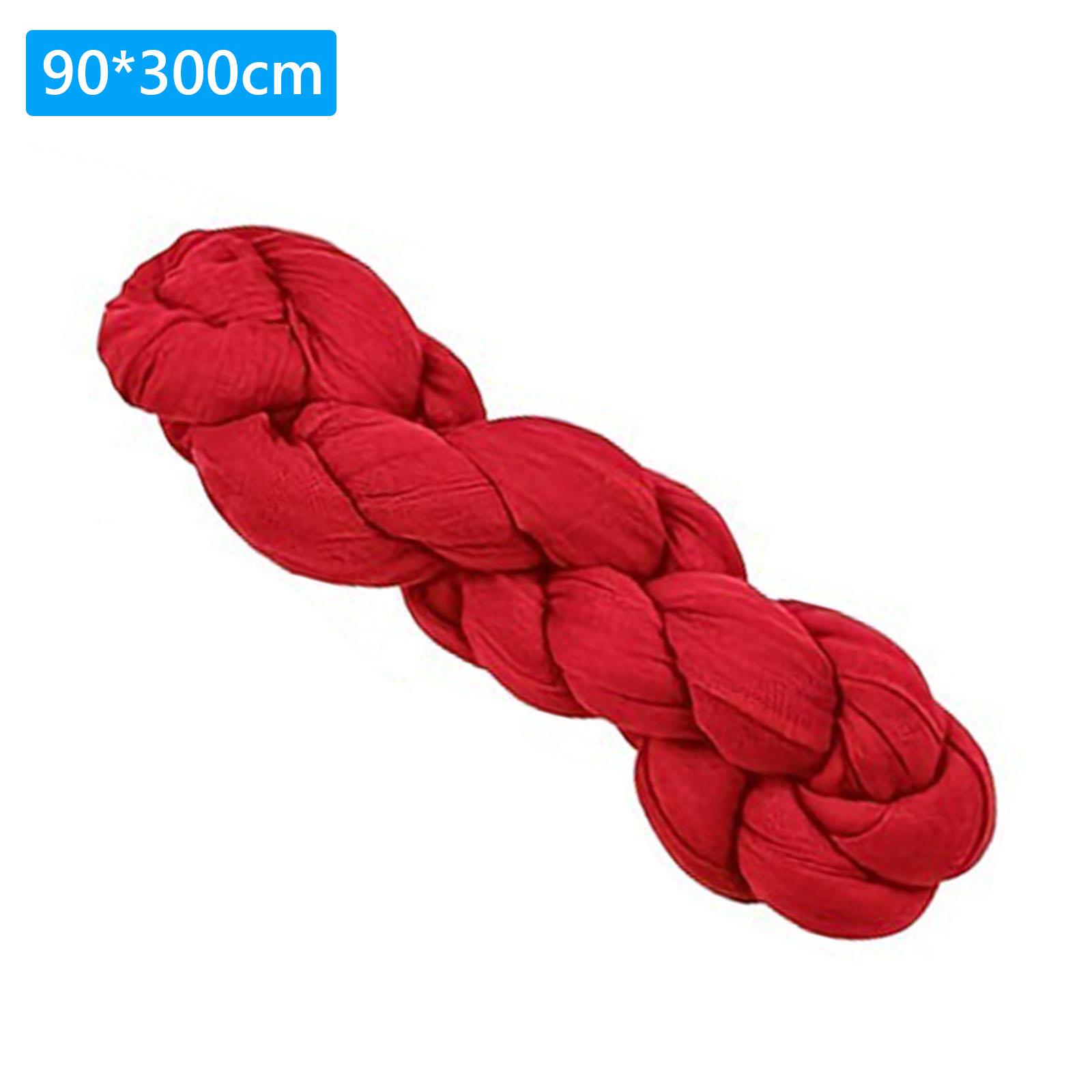 

Soft Cheesecloth Tables Runner Multi-Purpose Bohemian Style Drape Tablecloth Pleated Semi-Sheer Backdrop Wedding Valentine Decor 90x300cm красный