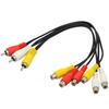 3 RCA Male to 6 RCA Female AV Splitter Cable Audio‑Video Transfer Wire for TV DVD Set‑Top Box Home Media Playback Equipment