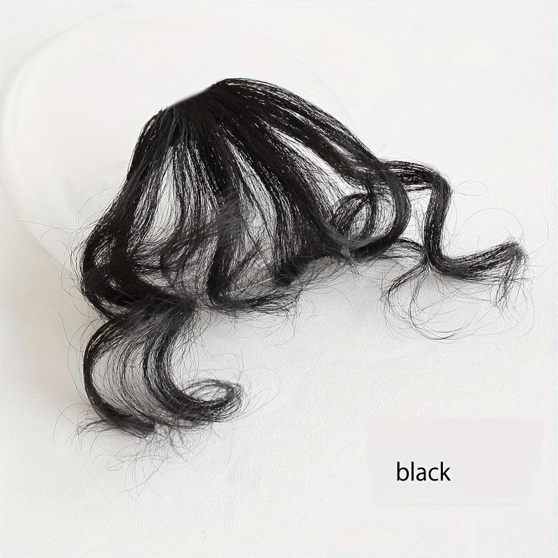 

Синтетическая накладная челка на заколках, шерстяные кудри, накладная челка для женщин, кудрявая челка спереди, накладка для волос, термостойкое волокно 4inches чёрный