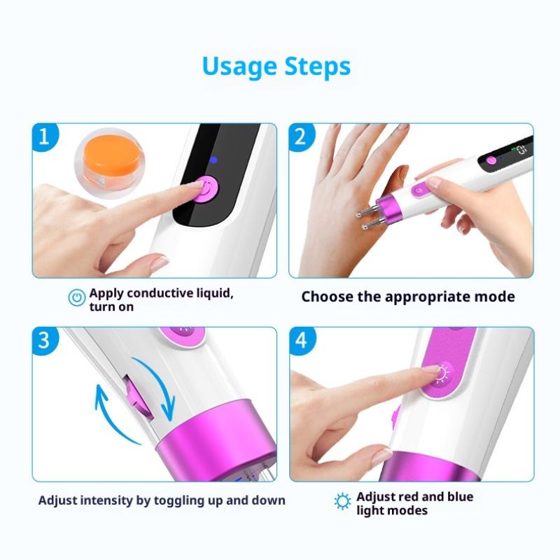 Multifunctional Electric Double-Head Massage Pen Intelligent Meridian Pen Type-C Fast Charging 10 Gears Adjustment For Neck Back