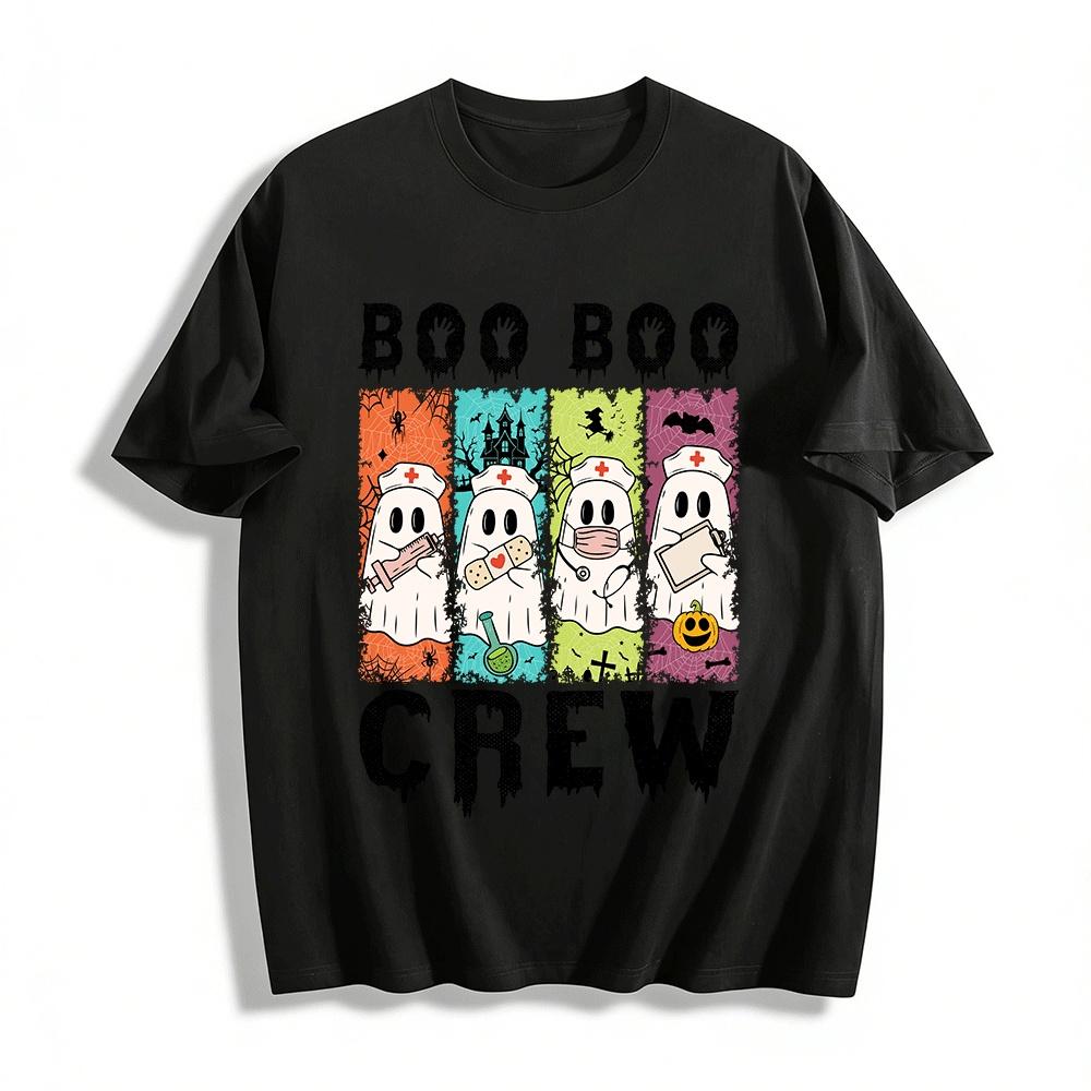Halloween Boo Boo Crew Medical Ghost Graphic Top Pure cotton T-shirt XXS