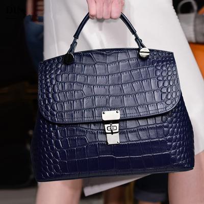 Women's Shoulder Crossbody Bag Large Capacity Large Bag Crocodile Grain Genuine Leather Handbag