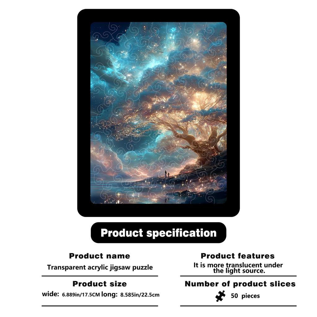 Dream Galaxy Tree Puzzle Decorative Ornament Ambience Transparent Acrylic Puzzle