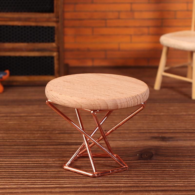 1/12 Dollhouse Simulation Coffee Table Round Tea Table Model Doll Home Miniature Furniture Decor Micro Scene Construction Props