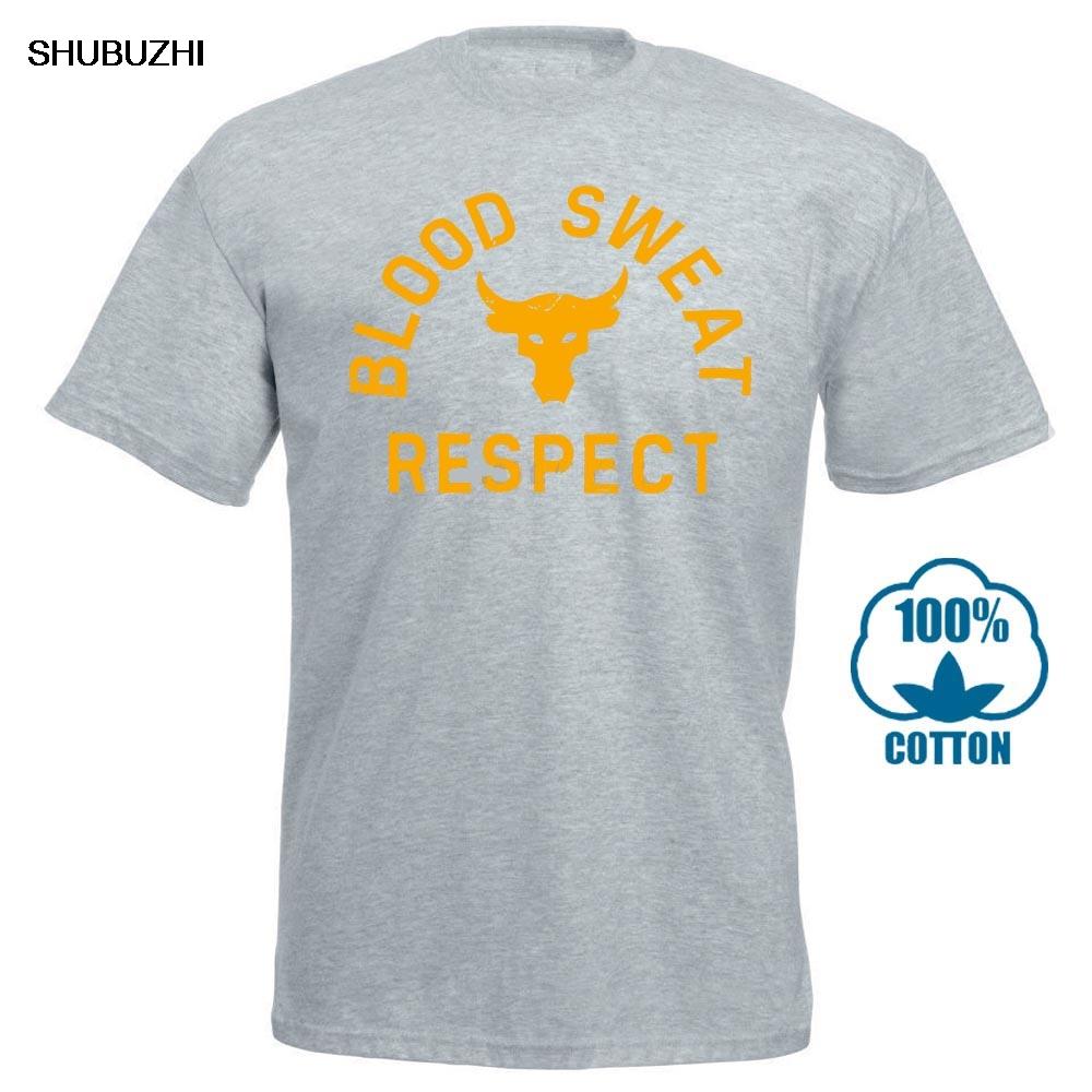 Men'S Project Rock Blood Sweat Respect Graphic T-Shirt Men'S Fashion Short Sleeved Camisetas Slim Fit T-Shirts