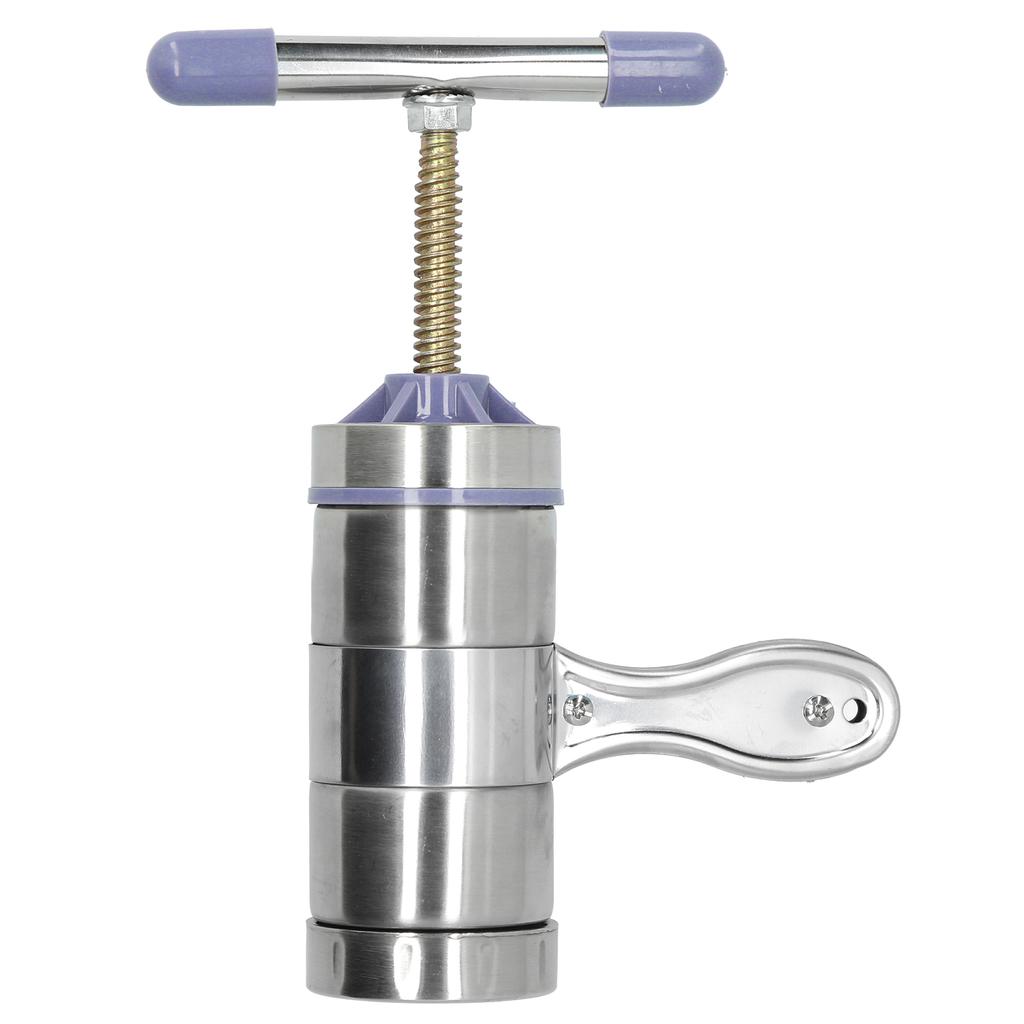 Stainless Steel Manual Noodle Maker Pasta Press Machine with 5 Mold Head Kitchen Accessory