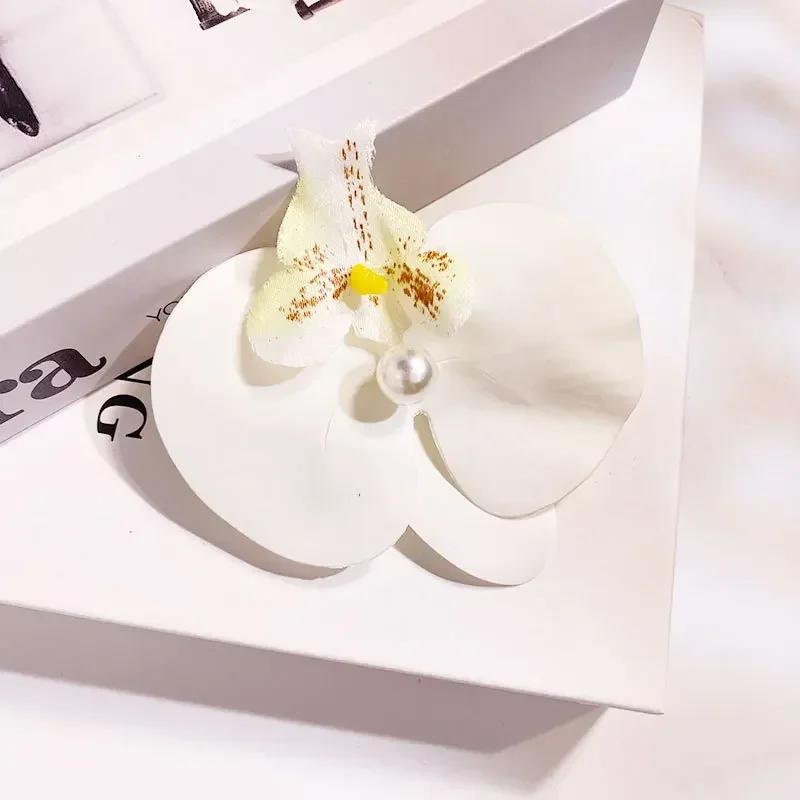 

Заколки для волос с жемчугом-орхидеей для женщины, искусственные цветы, шпильки для волос, милые свадебные боковые заколки, аксессуары для укладки волос, подарки