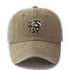 Raccoon Printing Baseball Cap Unisex Washed Visor Adjustable Outdoor Casual Headwear