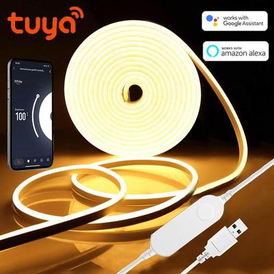 USB 5V Tuya Smart WiFi APP Neon LED Streifen Silica Neon Lampe Band Hintergrundbeleuchtung Hause Dekoration arbeit mit Alexa Google Home