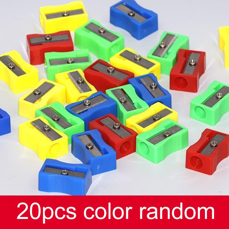 

20~100pcs Pencil Sharpener Mini Colored Single Hole Rectangular Plastic For Elementary School Students Supplies Manual TMZ