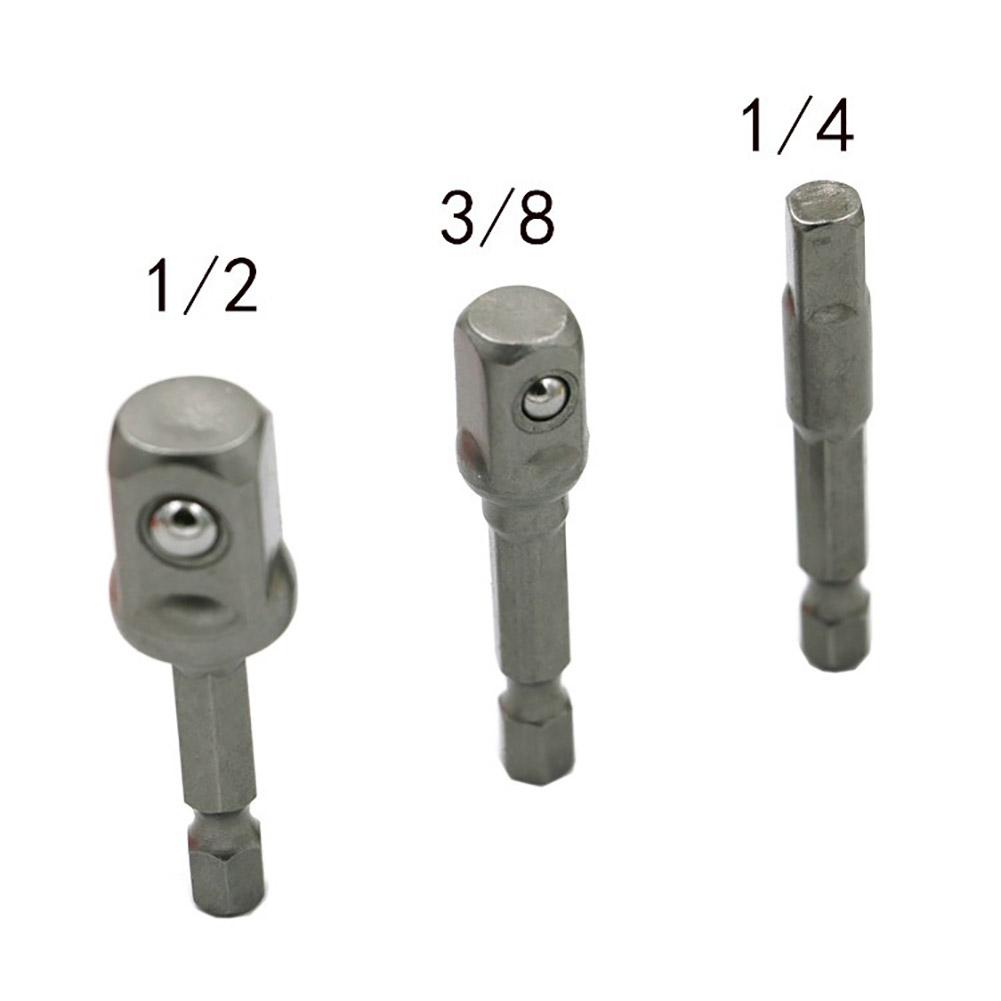 3PcsSet Chrome Vanadium Steel Socket Adapter Hex Shank 14in 38in 12in Extension Drill Bits Bar