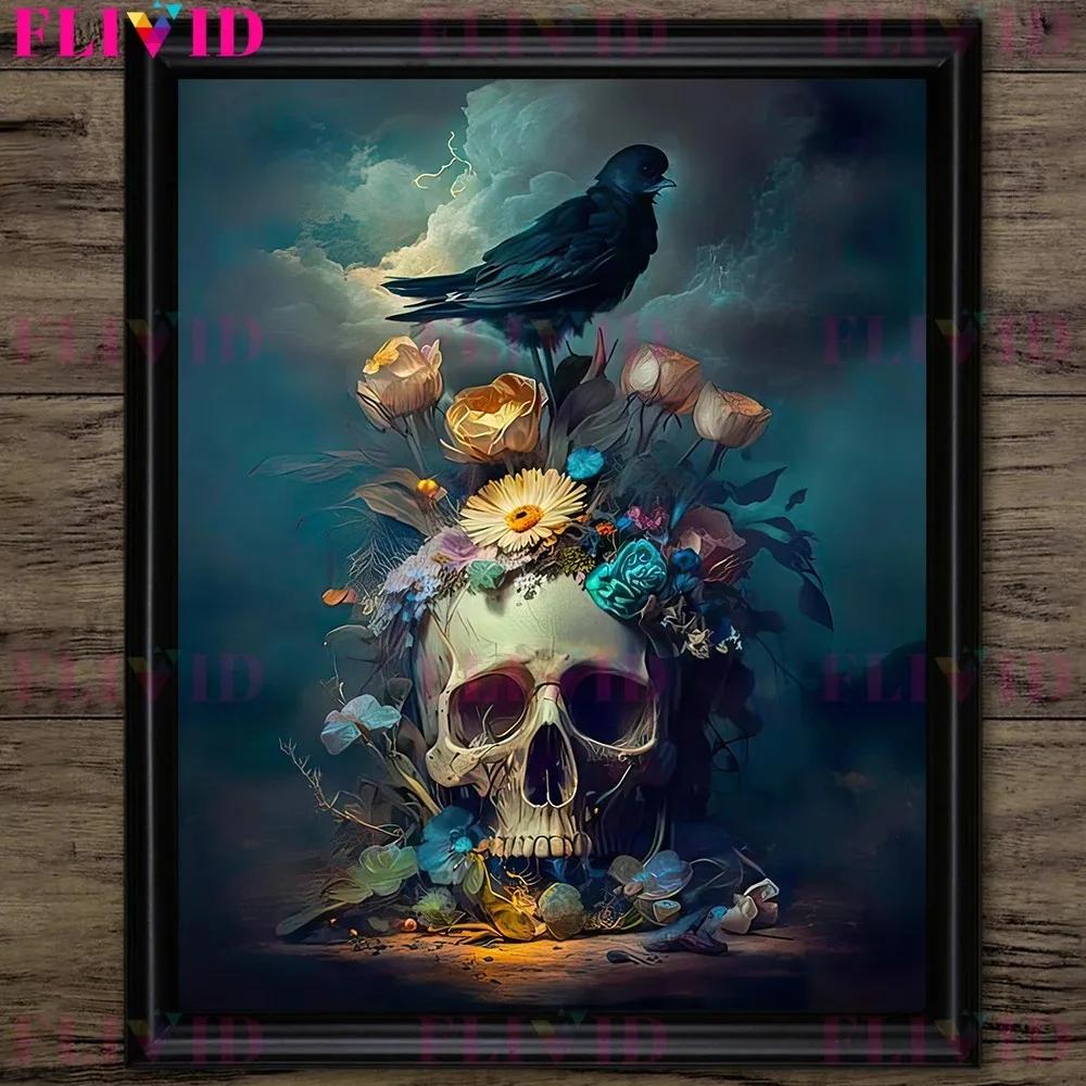 Dunkler Waldpilz und Vintage Rosa Rosen Vintage Wandkunst Druck Dunkel Botanisch Hexerei Gotischer Druck Wohnzimmer Dekoration