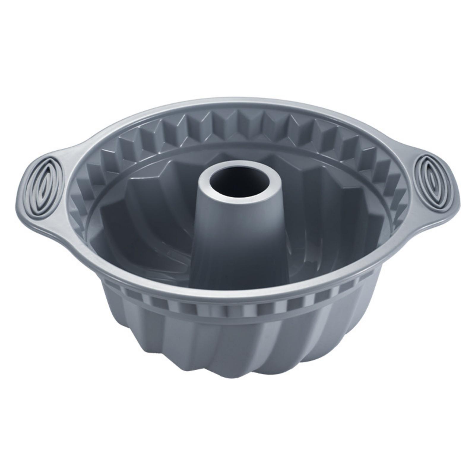 9.5 Inch Silicone Cake Pans, Non-stick Fluted Cake Pan With Sturdy Handle, Cake Baking Molds, Perfect Bakeware For Cake, Gelatin, Bread, Gelatinas One Size