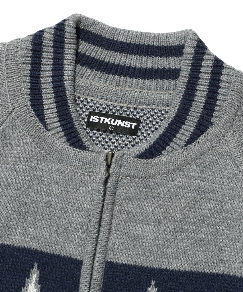 ISTKUNST Star Cowichan Knit Cardigan_Grey(Ik2Ffmk680A)