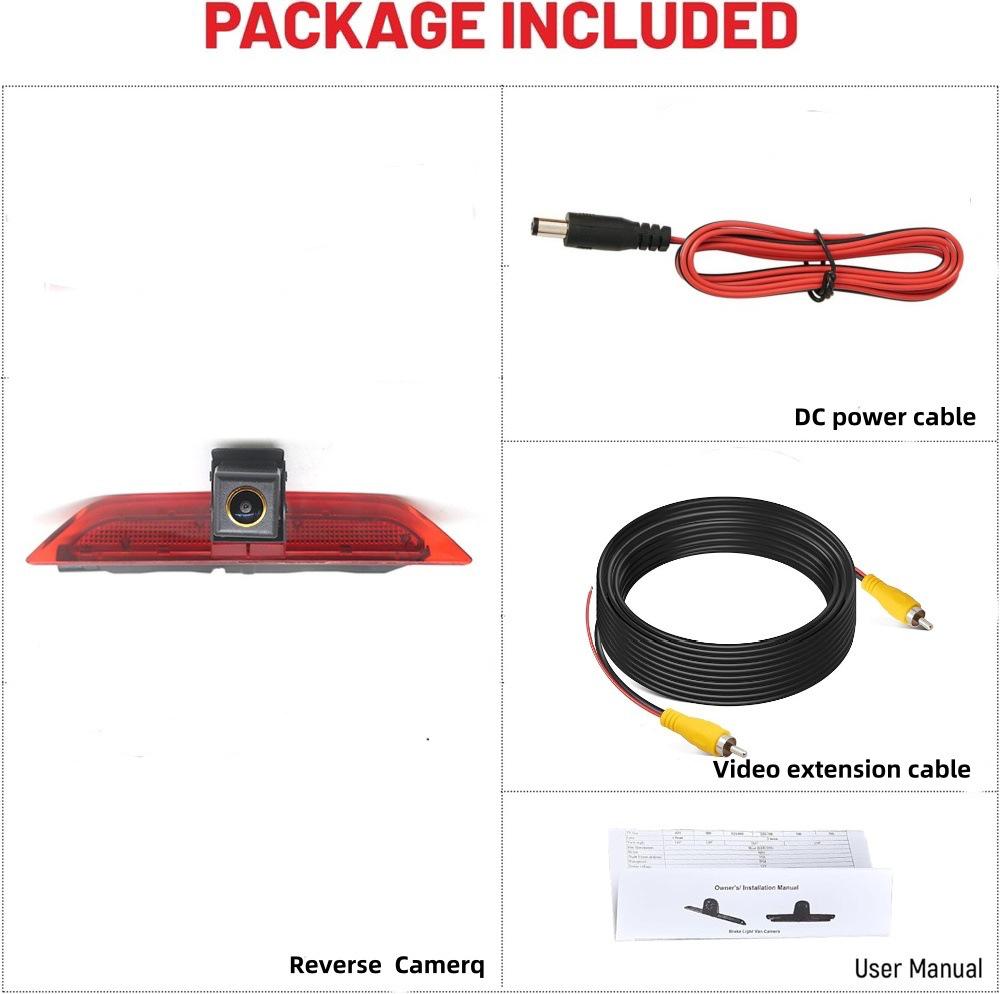 Volkswagen Caddy 2020-2024 Waterproof Rear-View HD Reversing Camera with High-Level Brake Light