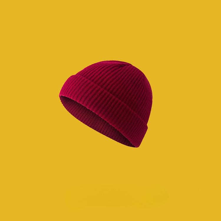 Wool Hat Female Autumn and Winter Yuppie Hooligan Solid Color Melon Rind Male Cold Hat Ins Trendy Knitted Hat