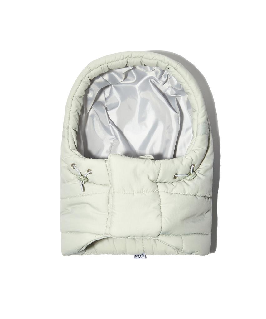 PEACE MAKER Ribbon Padded Hoodie Warmer (Grey)