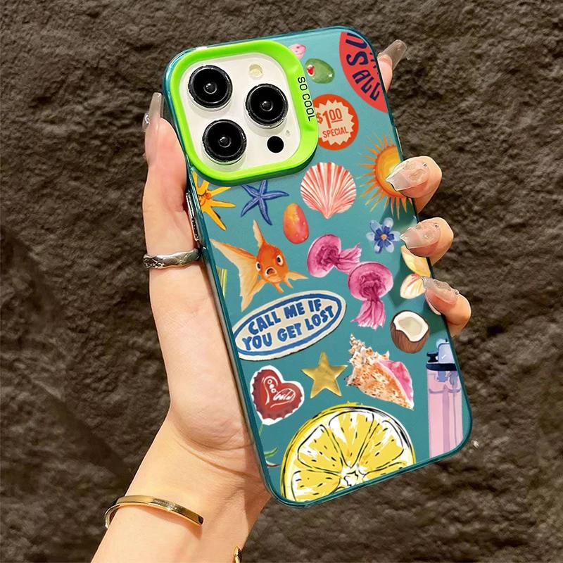 Fashion Black Collage Pattern Eye Design Phone Case For iPhone 16 Pro Max Cases iPhone 15 14 13 12 11 XS X XR 16 15 Plus Cover