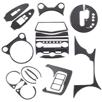 For Nissan 370Z Z34 2009+ Car Soft Carbon Fiber Up Speedometer Dashboard Console Trim Cover Sticker Kit Interior Accessories