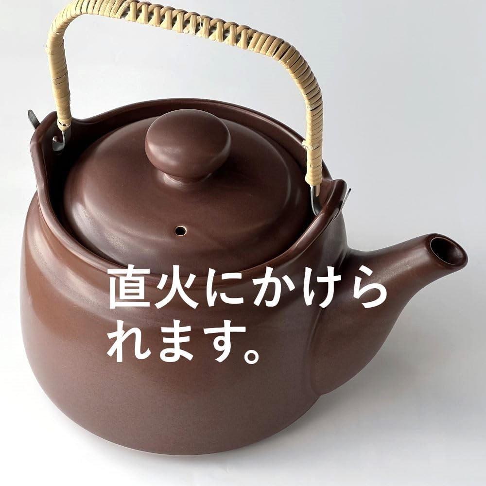 Tokoname Heat-Resistant Ceramic Teapot for Gas Stove - 2000ml Brown