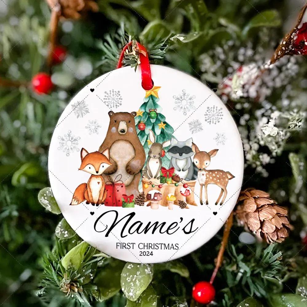 Personalized Baby's First Christmas Ornament Custom 1st Christmas Keepsake Newborn Baby Gift Baby Boy Girl Ornament