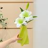 Lily Green Decorative Floral Arrangement in Ceramic Vase - Luxury Artificial Flowers for Living Room Decor