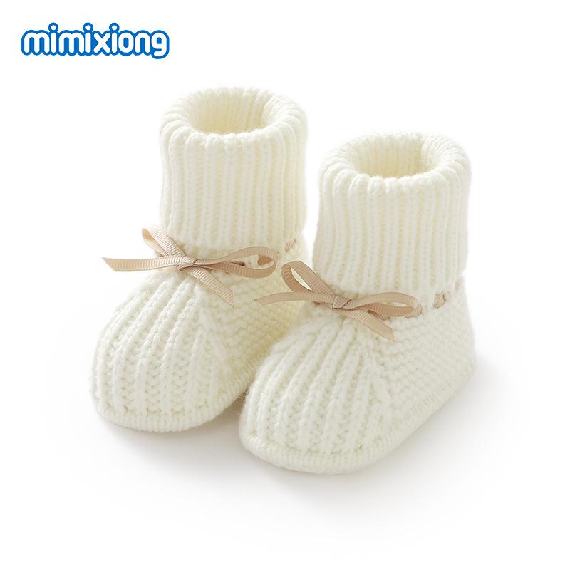Baby Erste Lauflernschuhe Atmungsaktiv Rutschfest Gestrickt Neugeborenes Säugling Jungen Mädchen Einfarbig Stiefeletten Prewalkers 0-18m Kleinkind Unisex Schuhe