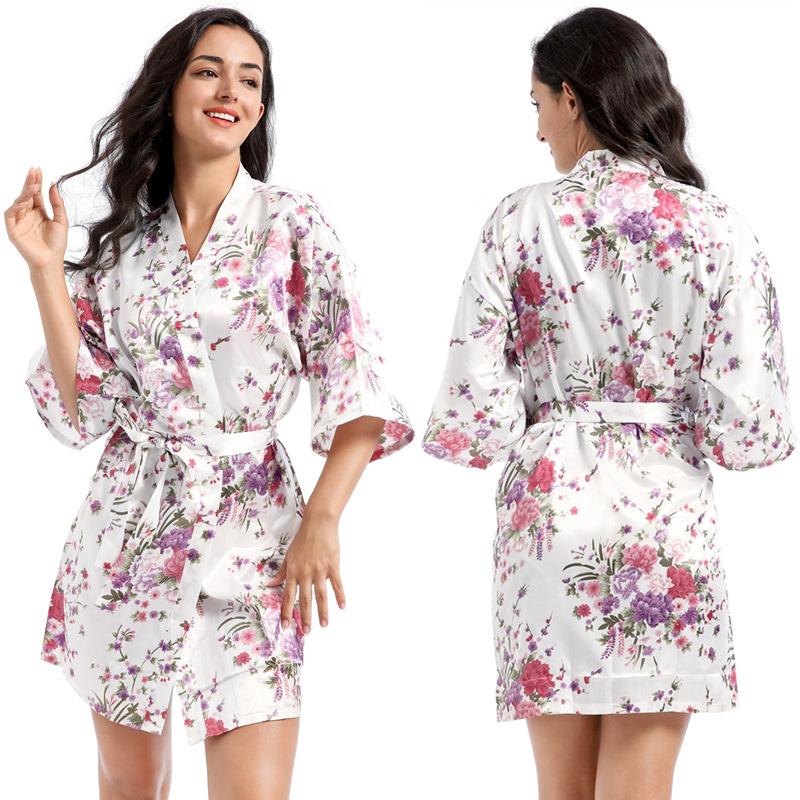 Plus Size Women's Summer Home Short Thin Loose Cardigan Pajamas