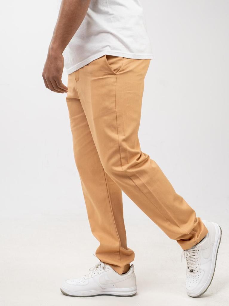 Men's Light Brown Chino Trousers Jigga Wear Chino M