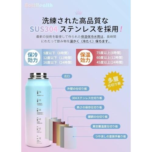 BottHealth Insulated Water Bottle, 1 Liter (1000ml), Direct Drinking, Leak-Proof, SUS304 Stainless Steel Vacuum Insulated Sports Bottle, Lightweight,