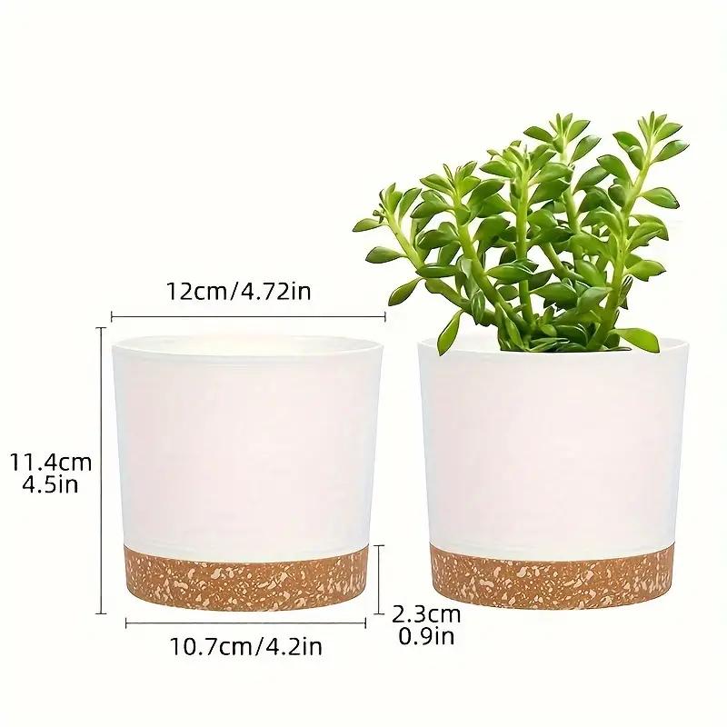 2Pcs Planters for Indoor Plants with Drainage Holes and Removable Base,Saucer Modern Decorative for Outdoor Garden Planters
