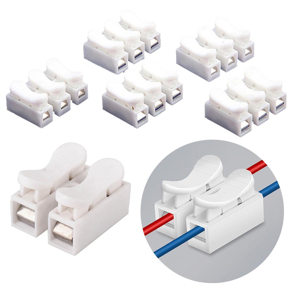 10pcs Wiring Clip 2/14 Hole Terminal Block Clamp Connector Fix Good insulation Household Kit Push-in Quick Fix