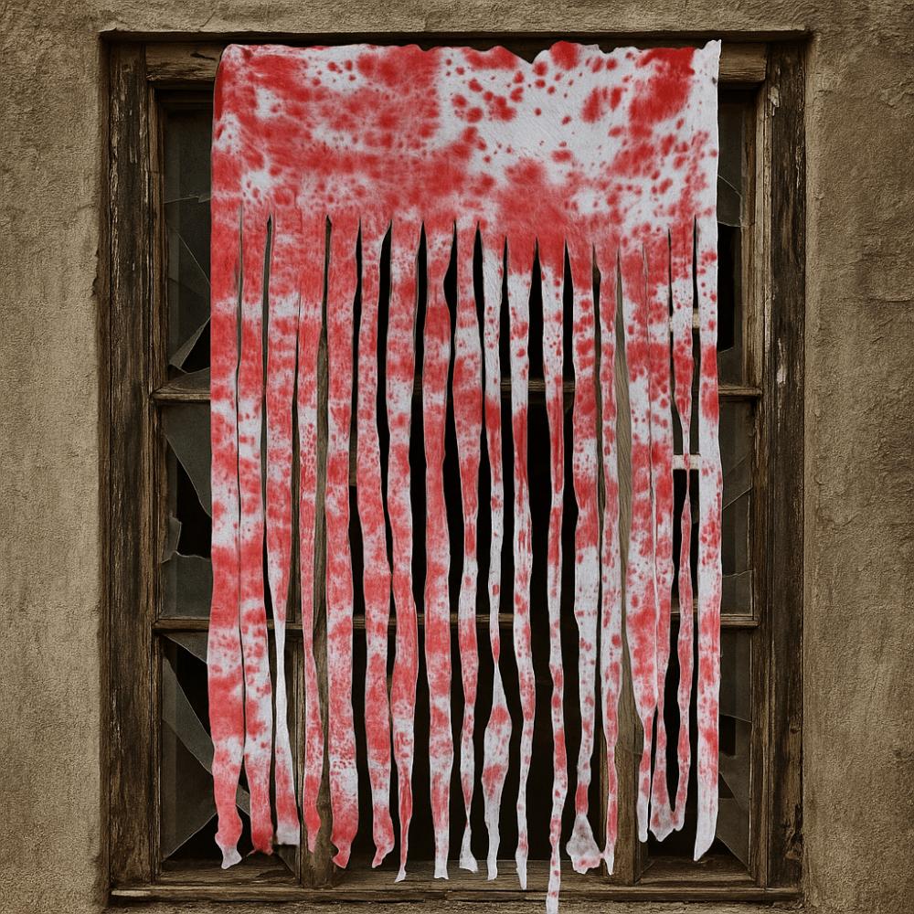 Hanging Halloween Doorway Curtains Scary Theme Bloody Handprints Curtains Bloody Gauze  Bar
