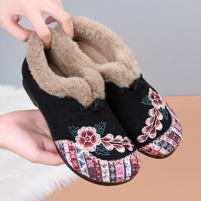 Cloth Shoes, Cotton Shoes, Embroidered Bags, Woolen Shoes, Warm and Comfortable Soft-soled Shoes