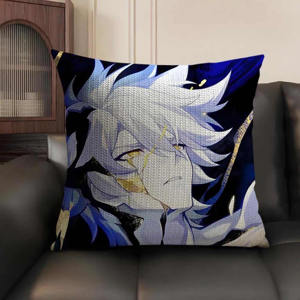 P-Phainon Honkaii Star Rail Cushion Cover Natural Linen Organic Fabric Double-Sided Printing Sofa Home Decor Gift Pillow Case