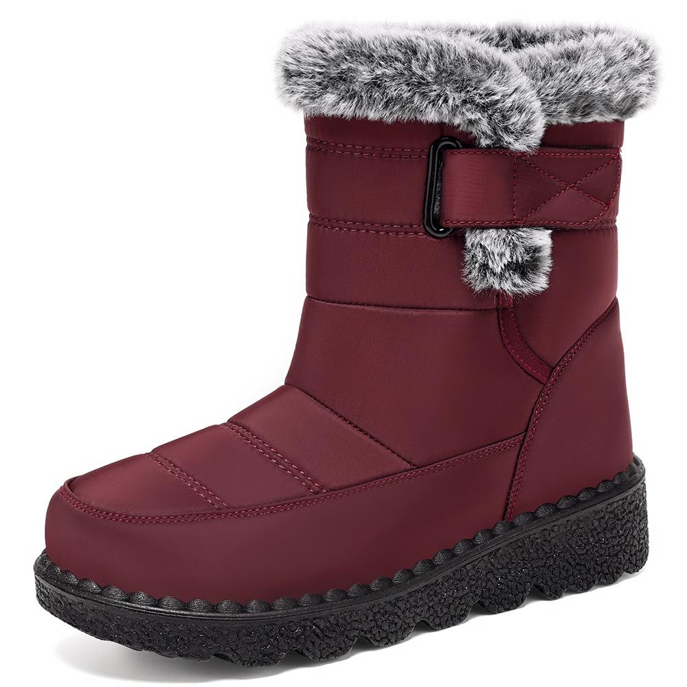 Snow Boots Women's New Winter Velvet Thickened Warm Cotton Shoes Waterproof, Non-slip and Comfortable Medium Tube Thick-soled Cotton Boots