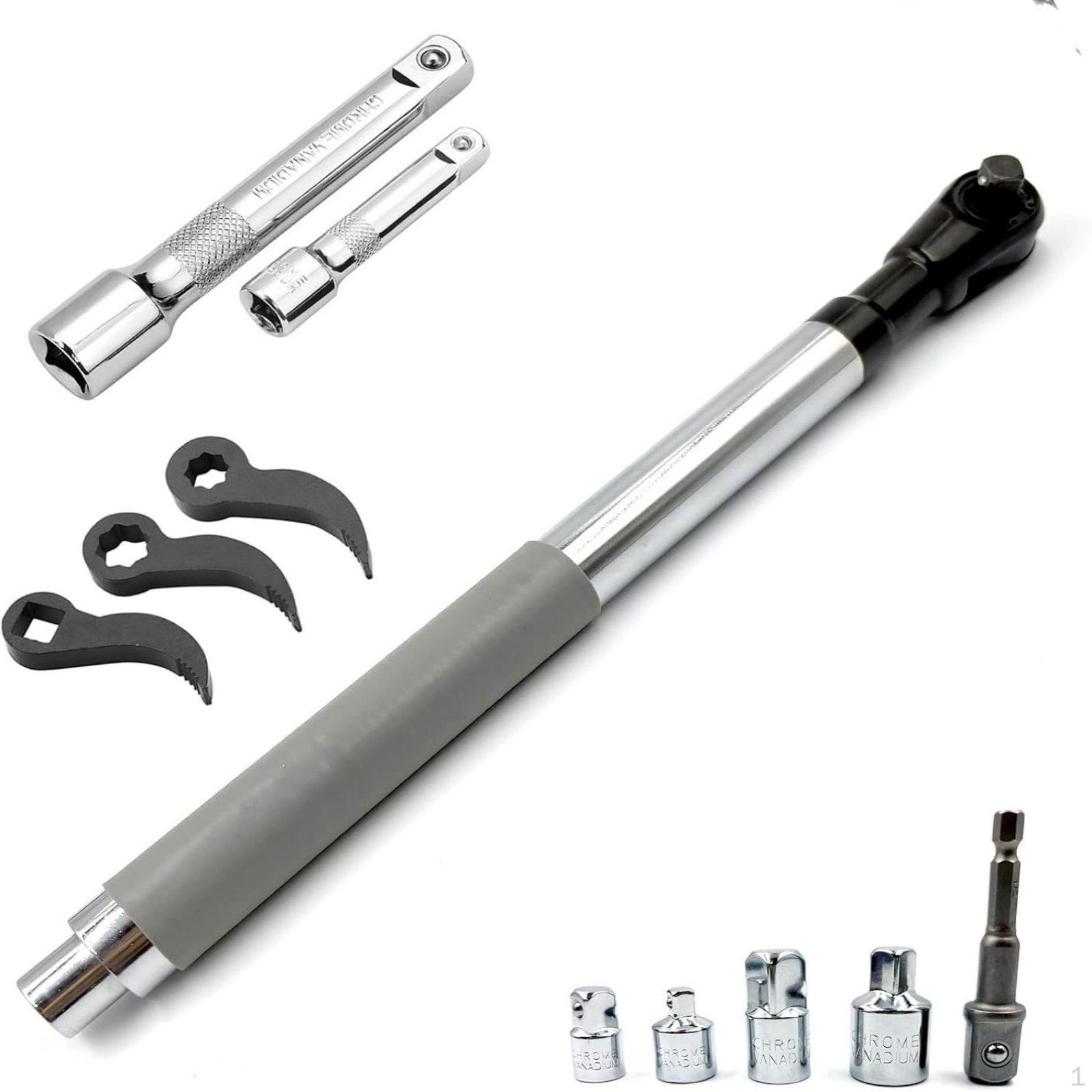 ShocksResistant Socket Wrench Offset Compact Access Ratchet Extension Bar for Technicians,