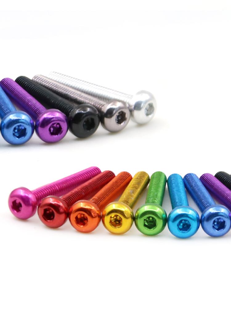 M2-M5 7075 Aviation Aluminum Alloy Half Round Head Allen Socket Screw Anodized Colorful Colourful Machine Screw Bolts